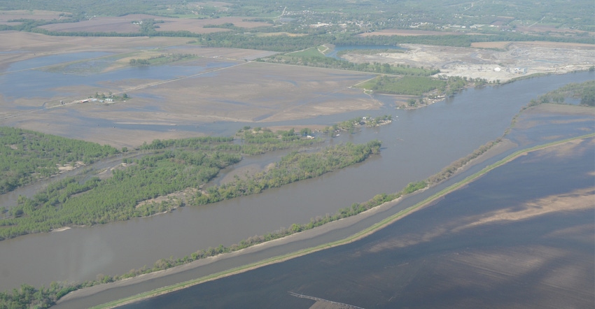 flooded land in Nebraska
