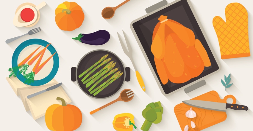 illustration of Thanksgiving food items