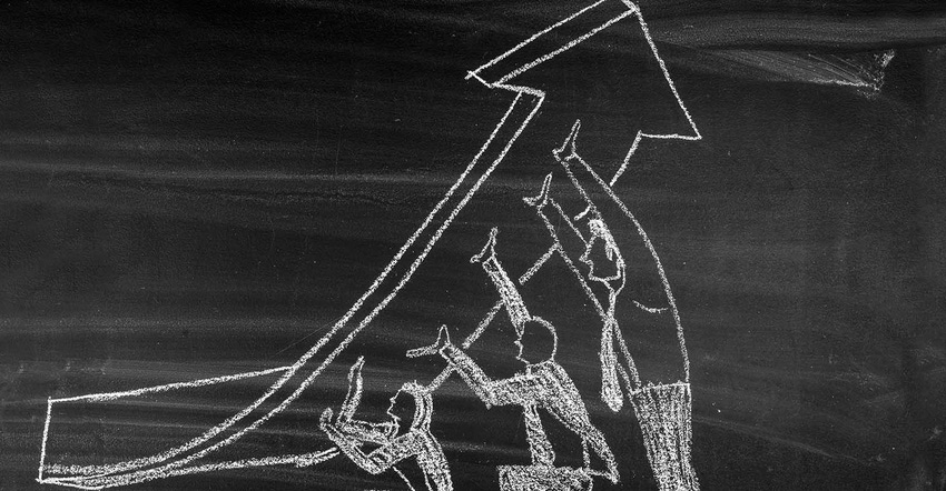 chalk drawing of people pushing up line with an arrow chalk drawing of people pushing up line with an arrow