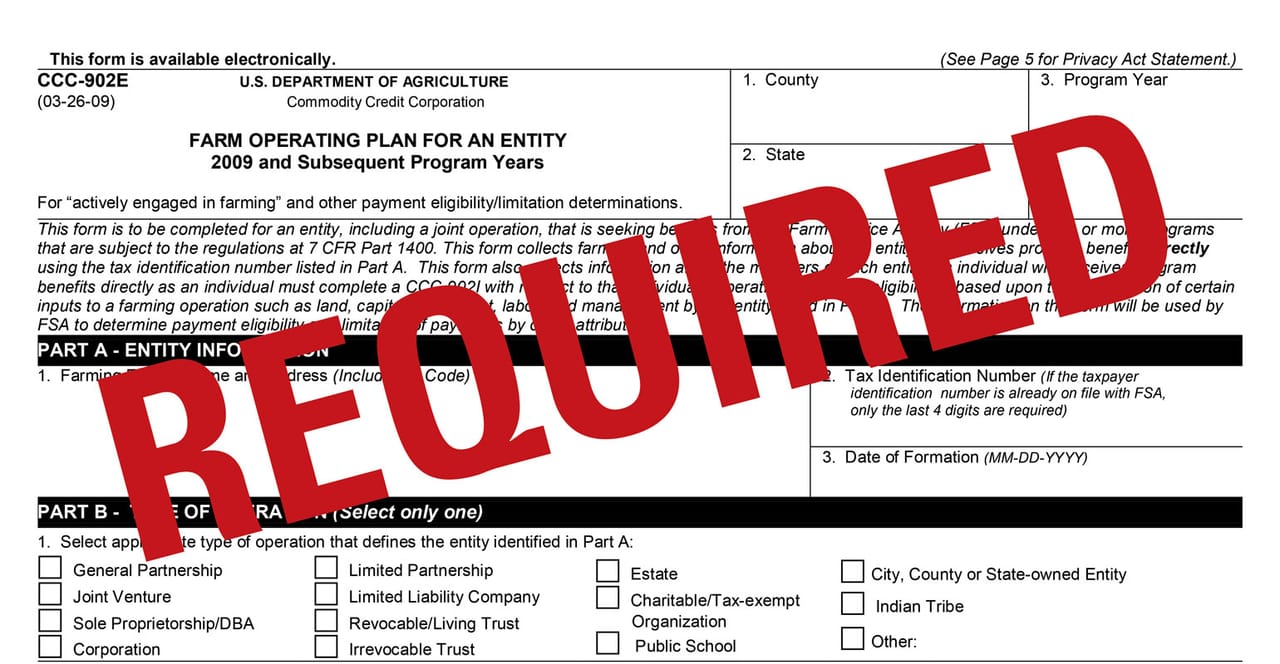 902ep Form Rcpp New required form on way from FSA