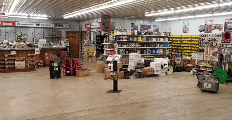 View of sales floor at Elklund Farm Machinery