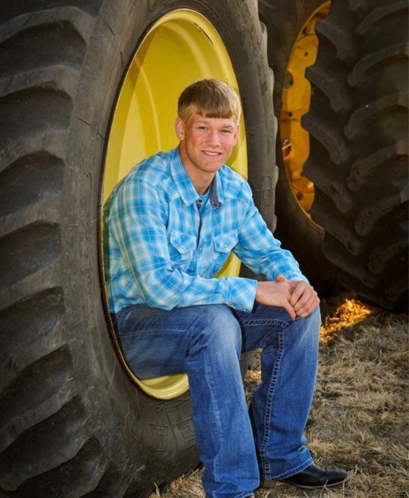 Cason Liebst, a fourth-generation farmer and 2020 graduate of Medicine Lodge High School.