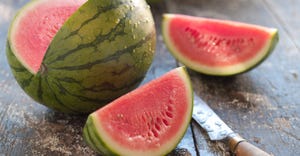 cut watermelon and knife