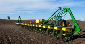 Corn being planted in the spring