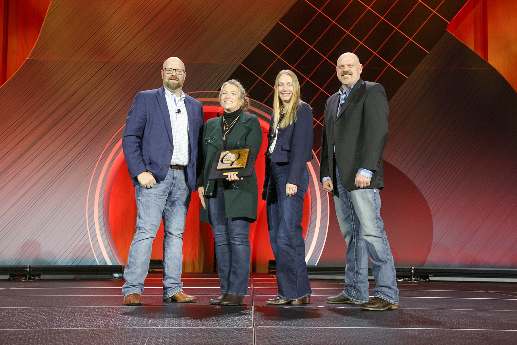 NCBA - Greta Halahan representing Brook Farm accepting the National Beef Quality Assurance Award