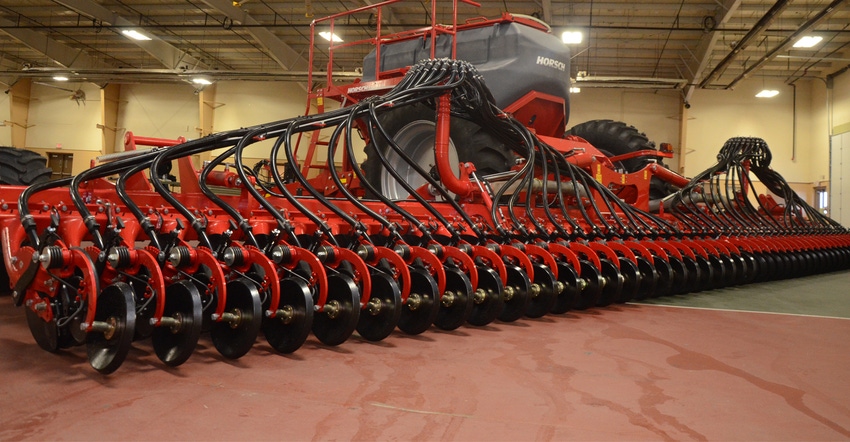 The Horsch Avatar SD40, shown here at an event at the Buffalo County Fairgrounds, was first launched in Europe three years ag