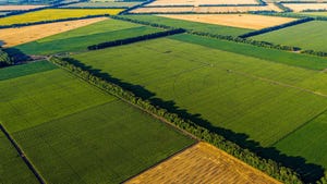 Aerial farm fields
