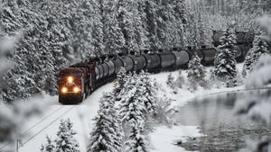 Canadian Pacific train in winter