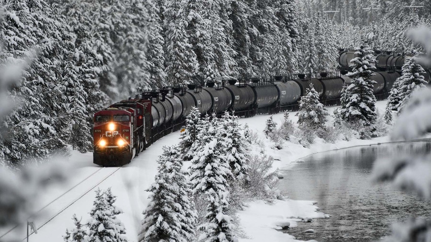 Canadian Pacific train in winter