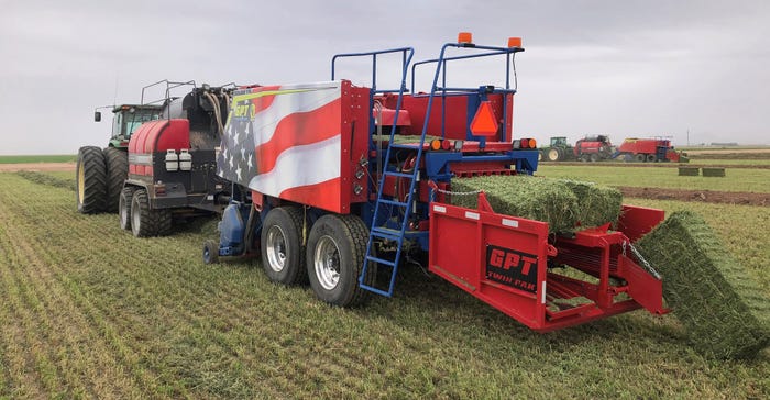 Twin Pak branded three-string baler