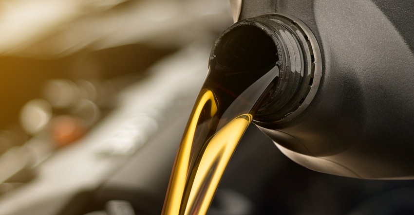 motor oil being poured from bottle