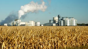 Ethanol plant and corn field