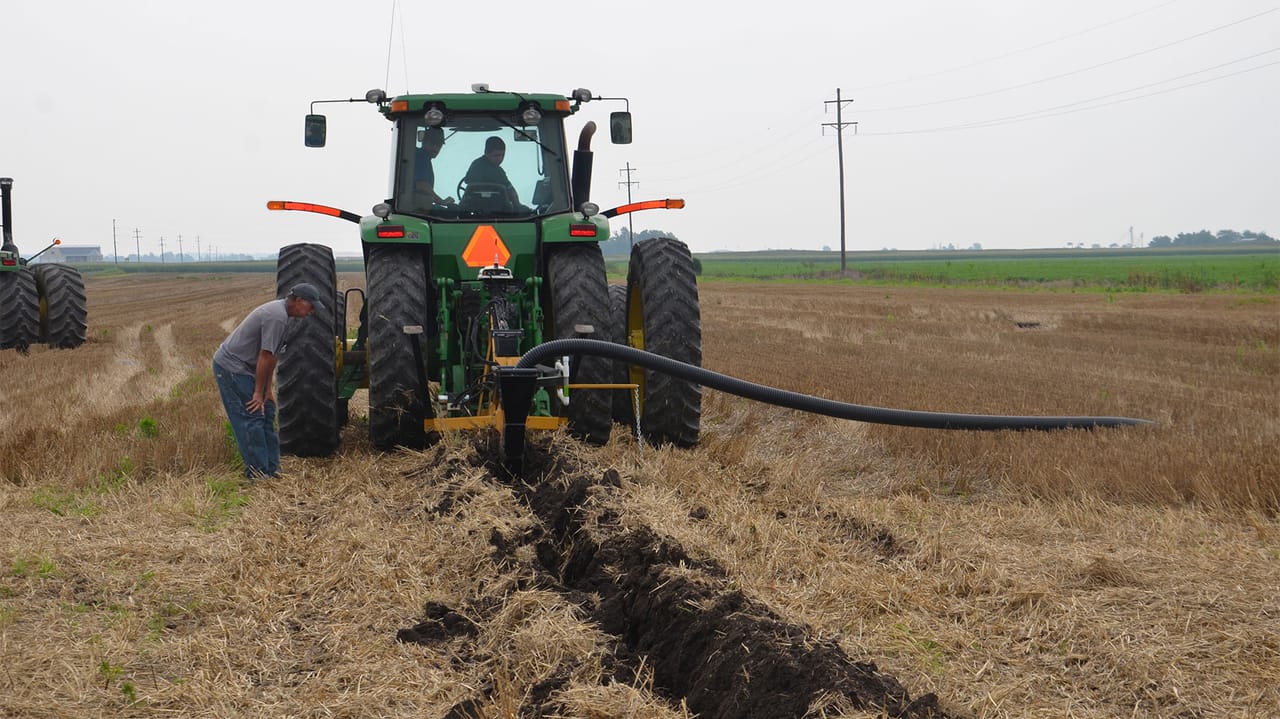 Tilingdown Farm Farm drainage: Do your own tiling or hire it out?