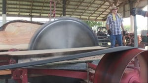 This Week in Agribusiness - Antique sawmill in use at the I&I show