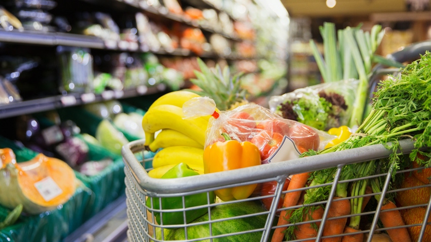 produce in a bin at a store