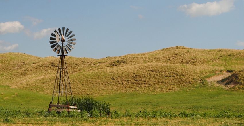 Windmill and field