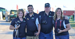 The Farm Progress Show new products team includes Holly Spangler, Chris Torres, Tom Bechman and Jennifer Carrico.