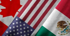United States, Canada and Mexico flags