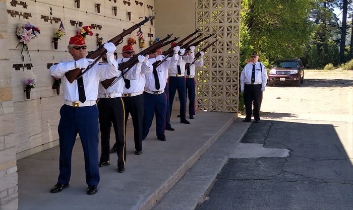 VFW members practice for 21-gun salute