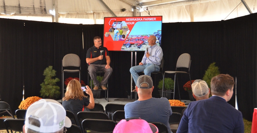 Attendees rest and rejuvenate is in the Nebraska Farmer Hospitality Tent