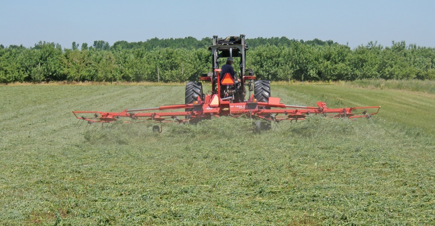 hay being harvested