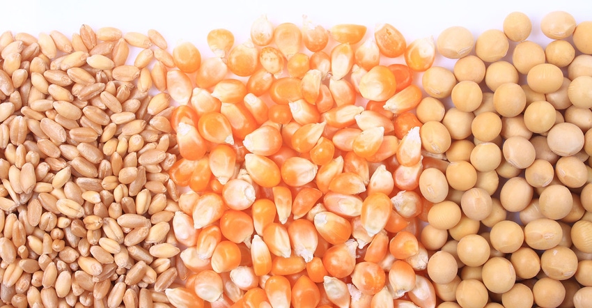 Wheat, corn and soybean Wheat, corn and soybean