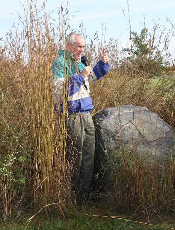 Jim Beaty explains how timberland met the prairie during a tour in 2013