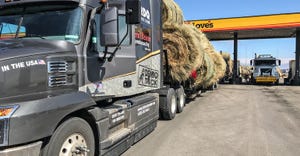 Farm Rescue semi hauling donated hay
