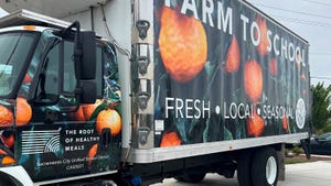 Fresh produce delivery truck