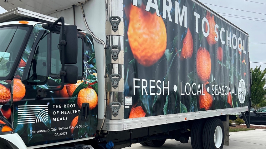 Fresh produce delivery truck