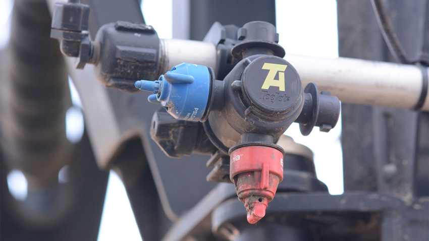 A close up of TeeJet spray nozzles 