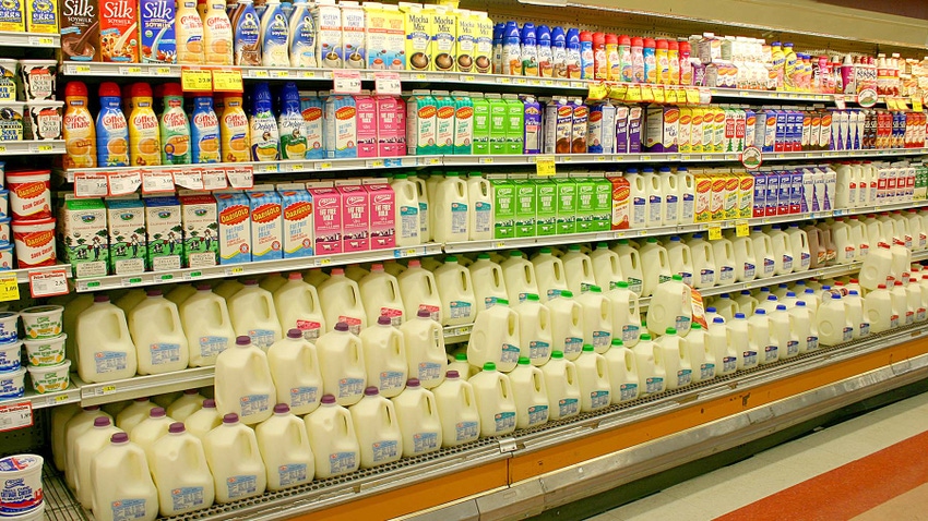 Milk at grocery store