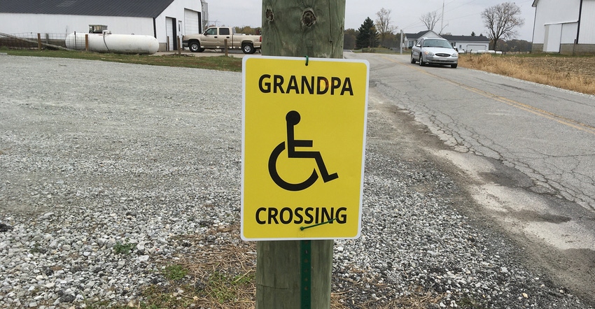 grandpa crossing sign