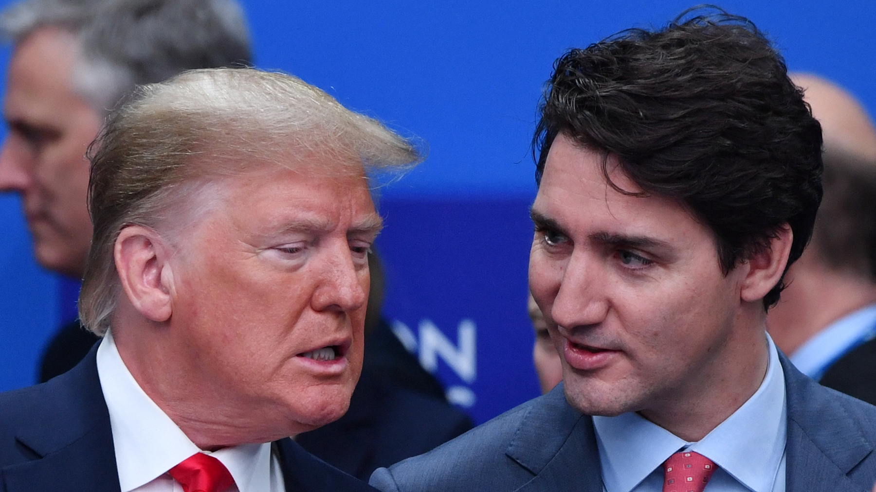 Trump and Trudeau talking