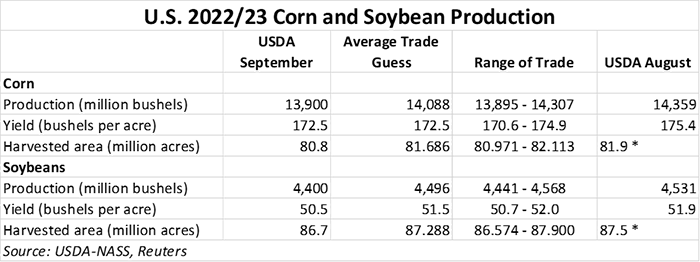 US corn and soybean production
