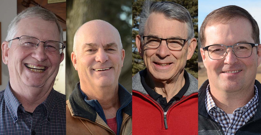 2022 class of Iowa Master Farmers from left: John Heisdorffer, Keota; Mark Mueller, Waverly; Keith Sexton, Rockwell City; and