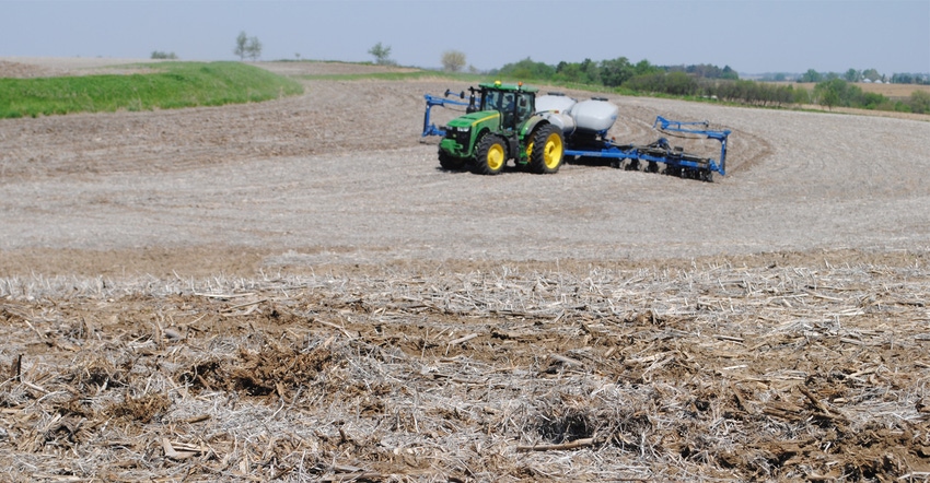 Planter in field