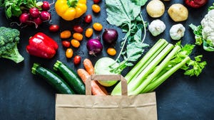 grocery bag with produce