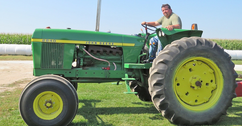 Chris Kestell and John Deere 2840 tractor