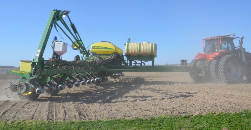 planter in field