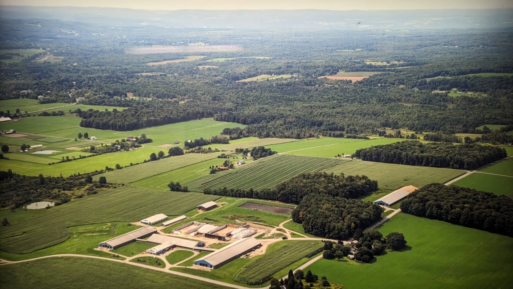 Courtesy of the Beck family - Aerial view of Beck Farms in Freeville, New York