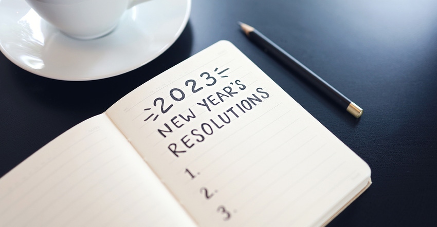 2023 New Year Resolutions on notepad 2023 New Year Resolutions on notepad