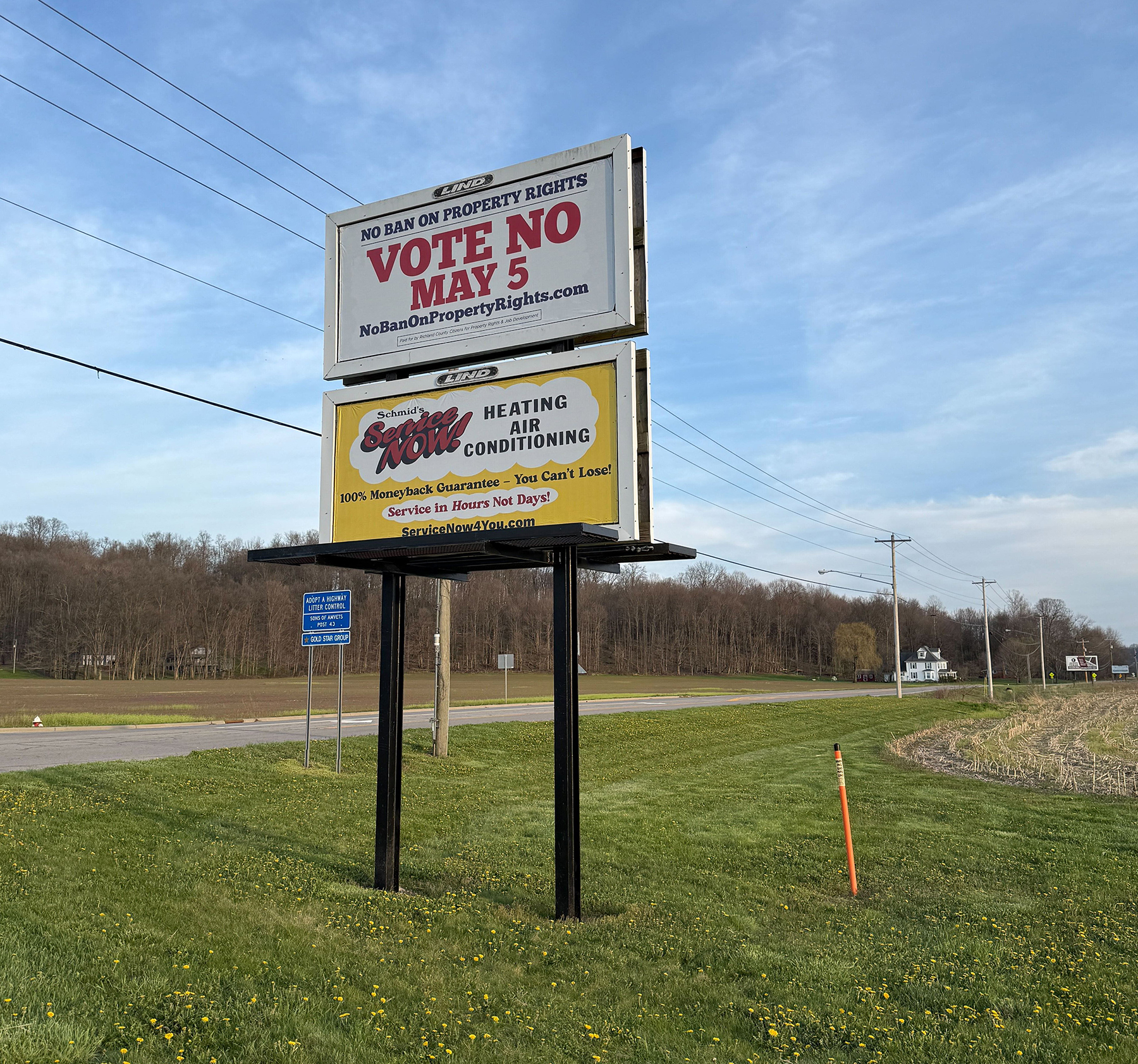 Courtesy of Tracy Sabetta - A billboard on side of rural street
