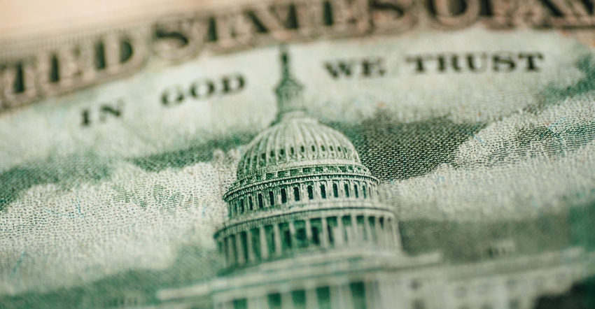 The U.S. Capitol building featured on a U.S. $50 bill.