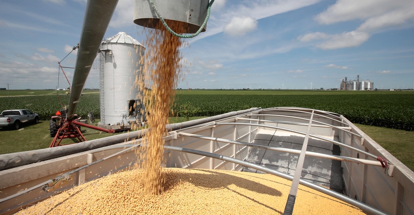 grain being loaded into truck
