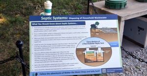 Sign explaining how septic systems work at Indiana State Fair