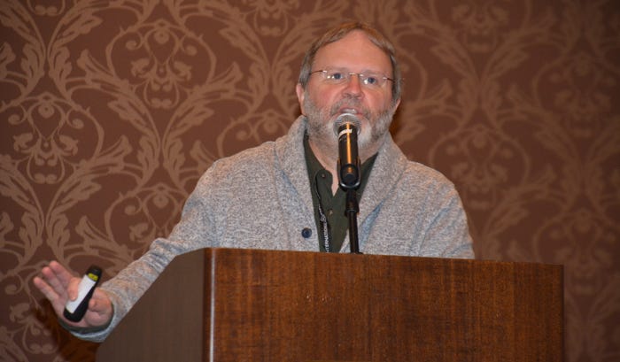 Daniel Weber, Penn State Extension, speaks at Mid-Atlantic Fruit and Vegetable Convention 
