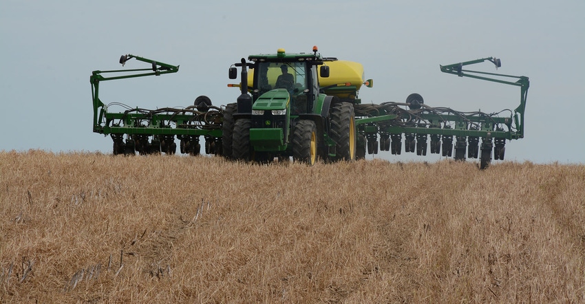 Doug Langley plants corn on his Kentucky no-till operation in 2019.