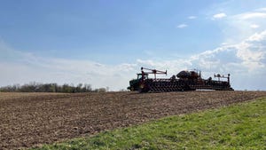 Planter parked in Iowa field