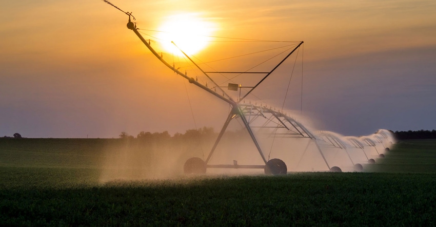 Irrigation system in field Irrigation system in field